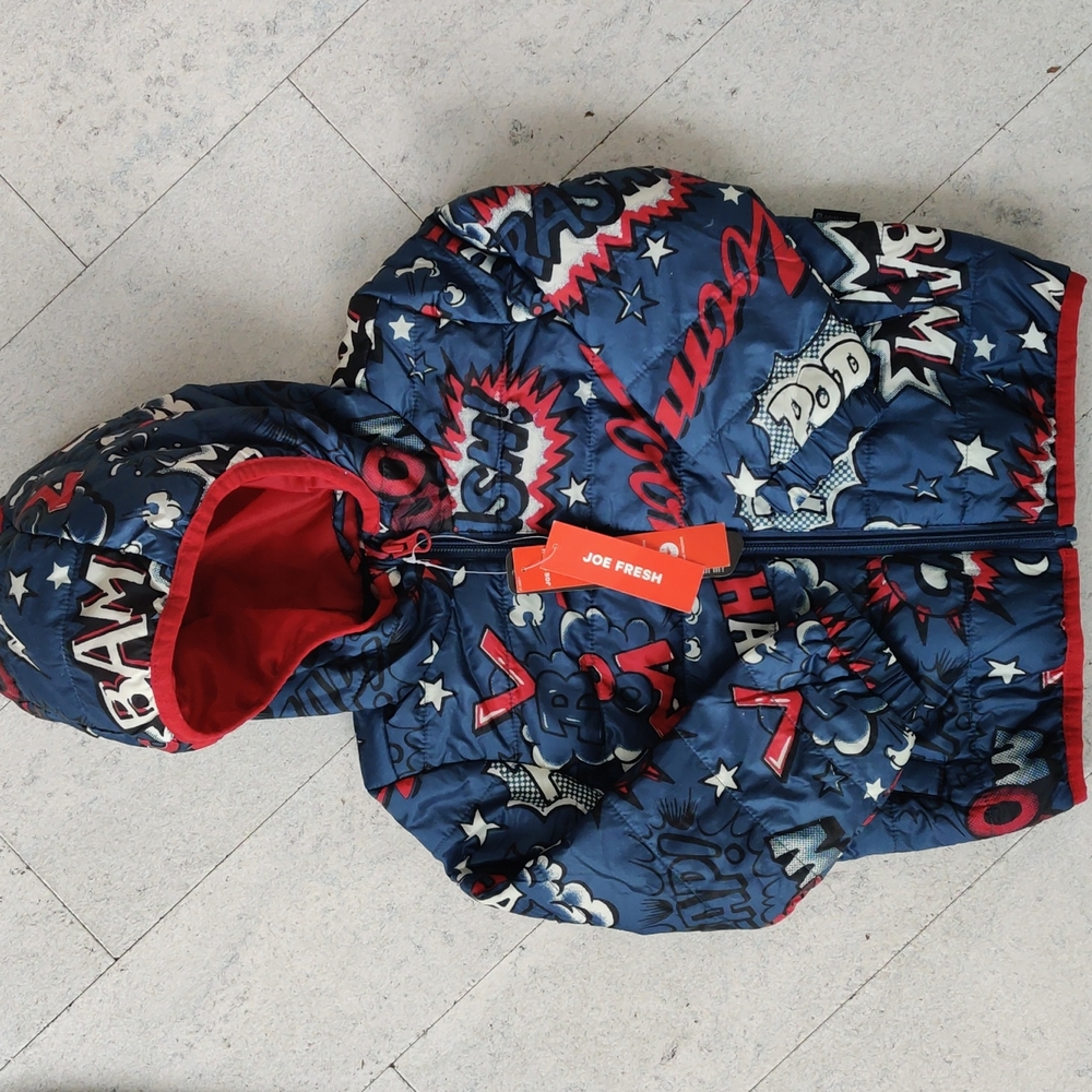 Joe fresh light down coat pop art